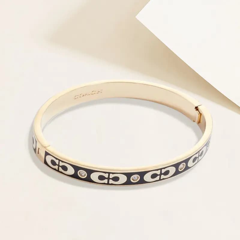 COACH Signature Enamel Qadın Qolbağı Qızılı/Qara 2