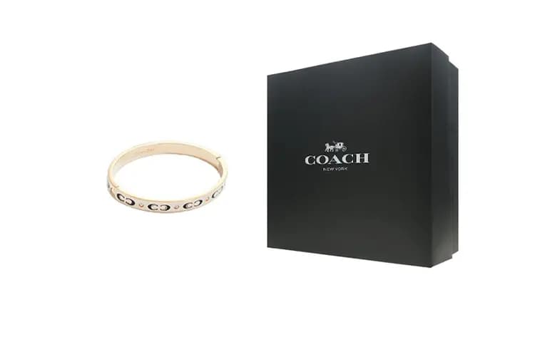COACH Brass Bilərzik Qızılı/Ağ 2