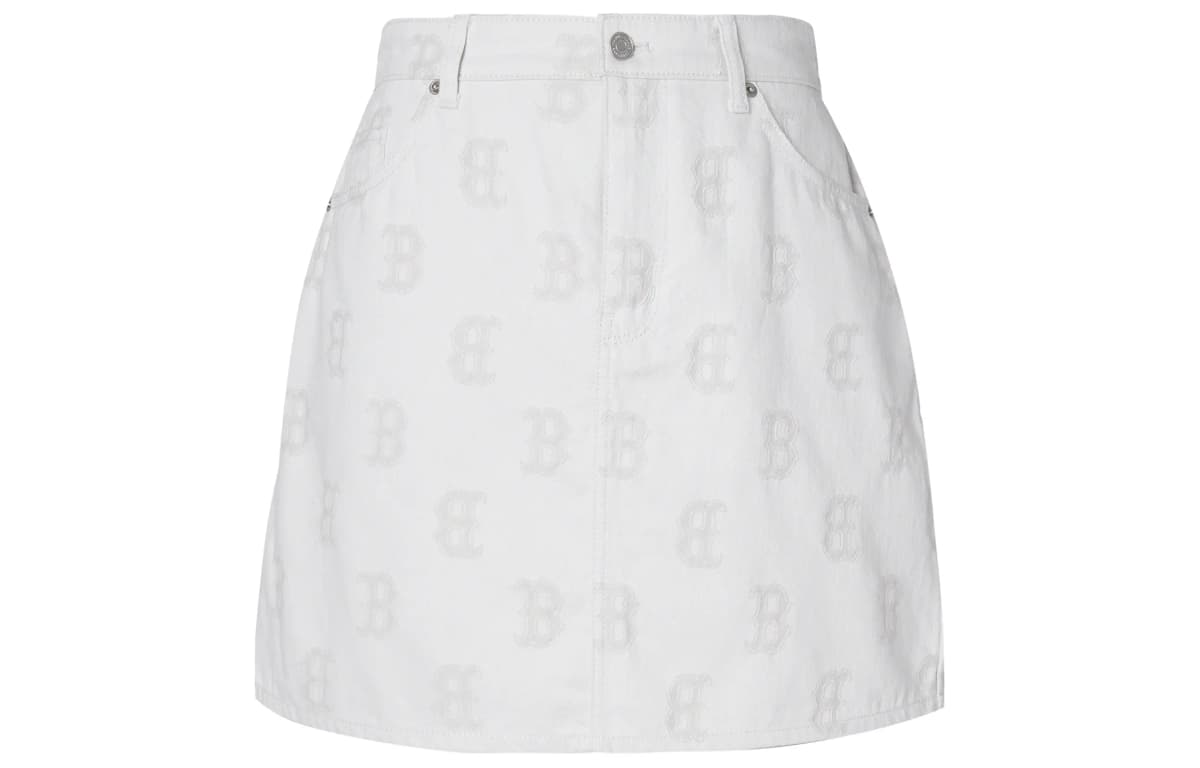 MLB Boston Red Sox Qısa Denim Ətək Qadın Krem