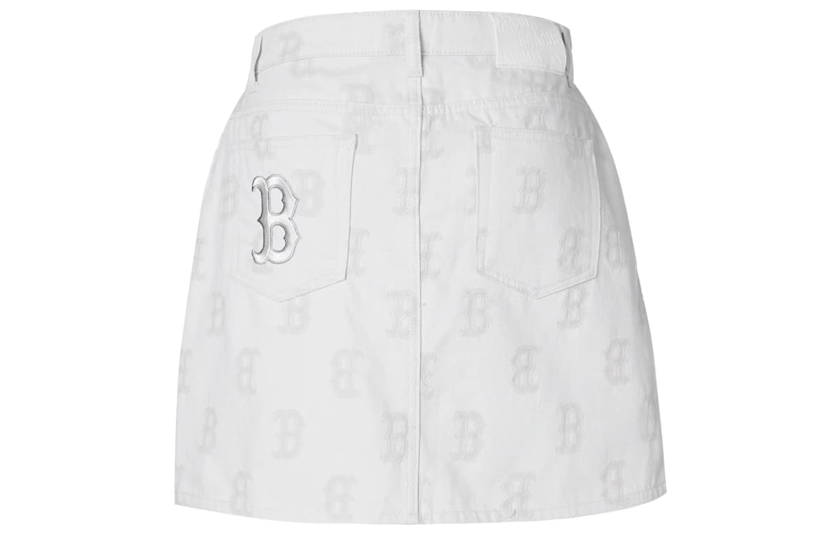 MLB Boston Red Sox Qısa Denim Ətək Qadın Krem 2