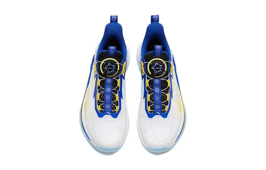 Anta Durable Breathable High Top Children's Basketball Shoes Vibrant Blue White Teenagers 3
