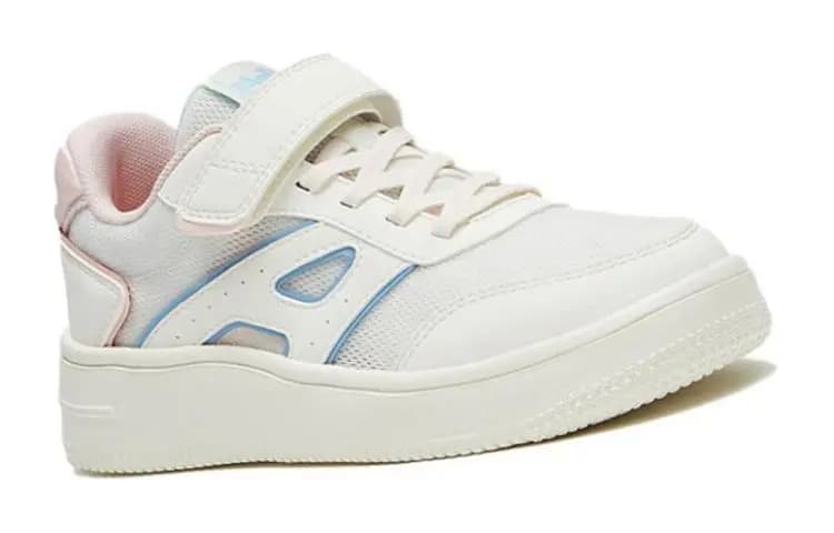 Anta Kids Comfortable Versatile Slip-Resistant Wear-Resistant Low-Top Skate Shoes White Blue Pink 3