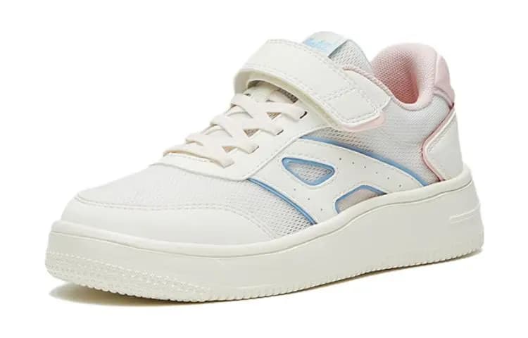 Anta Kids Comfortable Versatile Slip-Resistant Wear-Resistant Low-Top Skate Shoes White Blue Pink 2