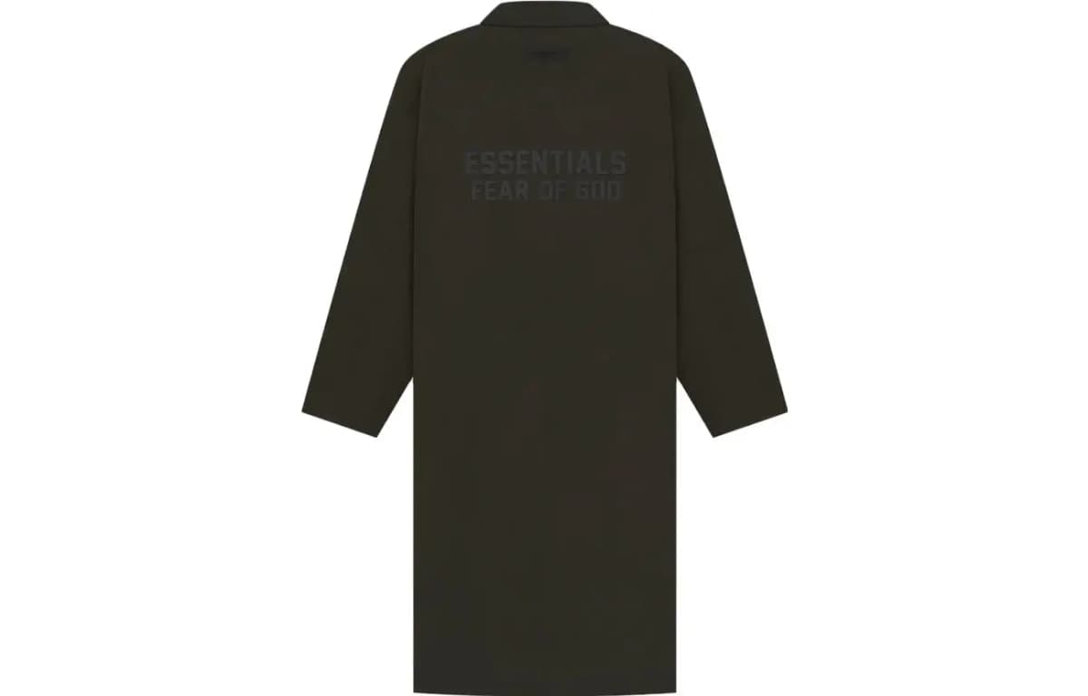 Fear of God Essentials SS23 Long Coat Off Black Solid Color Long Coat Overcoat Men's Off Black 2