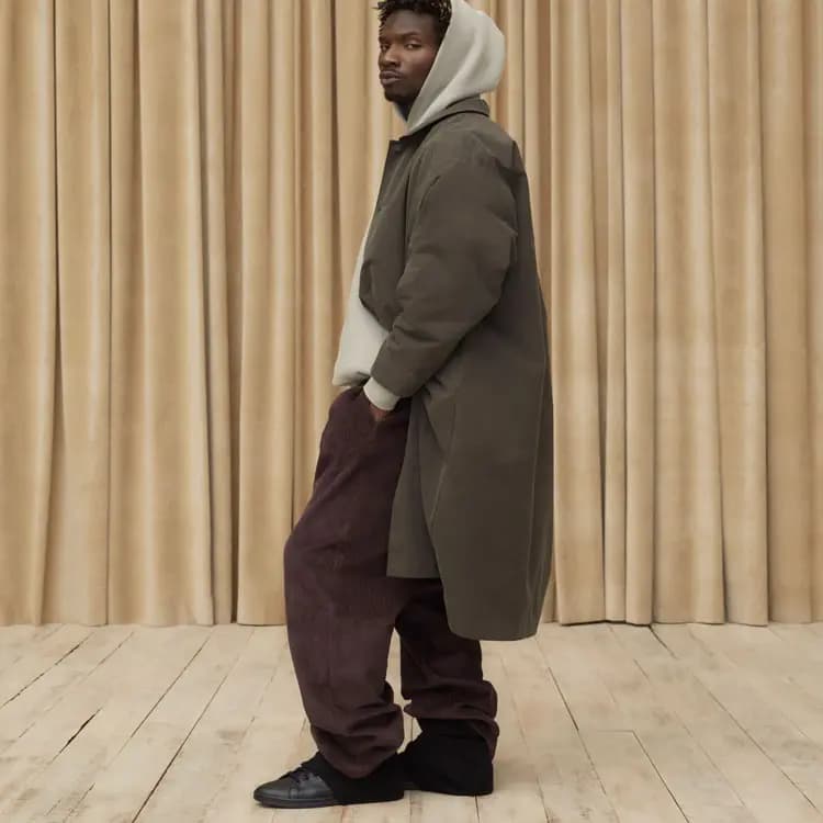 Fear of God Essentials SS23 Long Coat Off Black Solid Color Long Coat Overcoat Men's Off Black 3