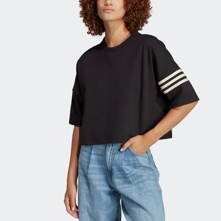 Adidas Originals Qadın Qısaqol Köynək Qara 2