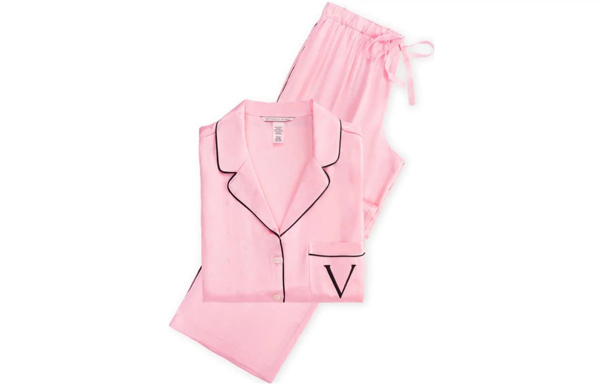 Victoria's Secret Qadın Satin Pijama Dəsti Çəhrayı