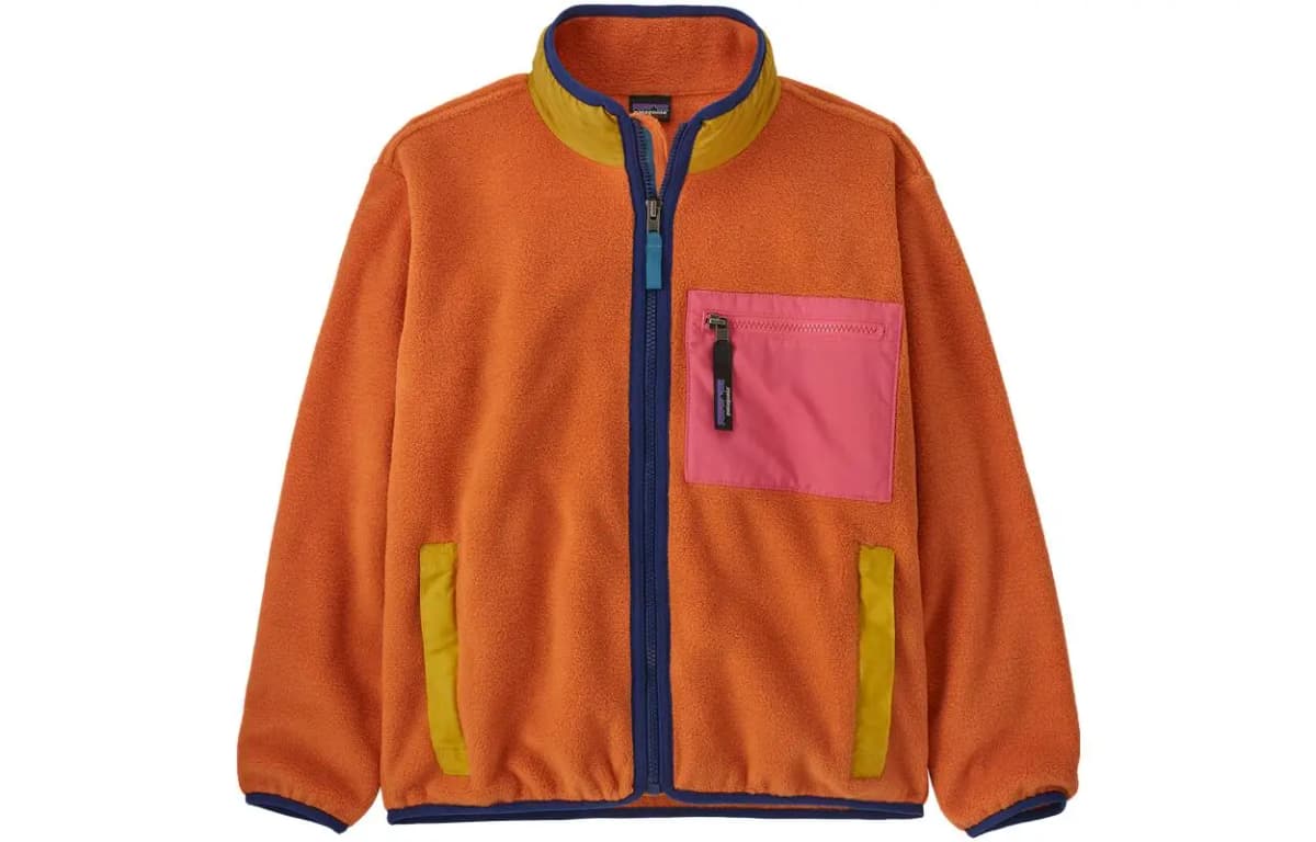 Patagonia Kids Solid Color Zip-Up Stand Collar Jacket Coat 7