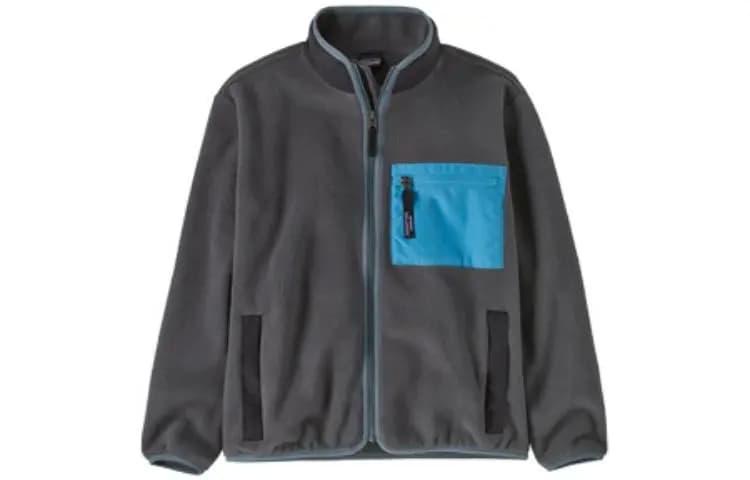 Patagonia Kids Solid Color Zip-Up Stand Collar Jacket Coat 6
