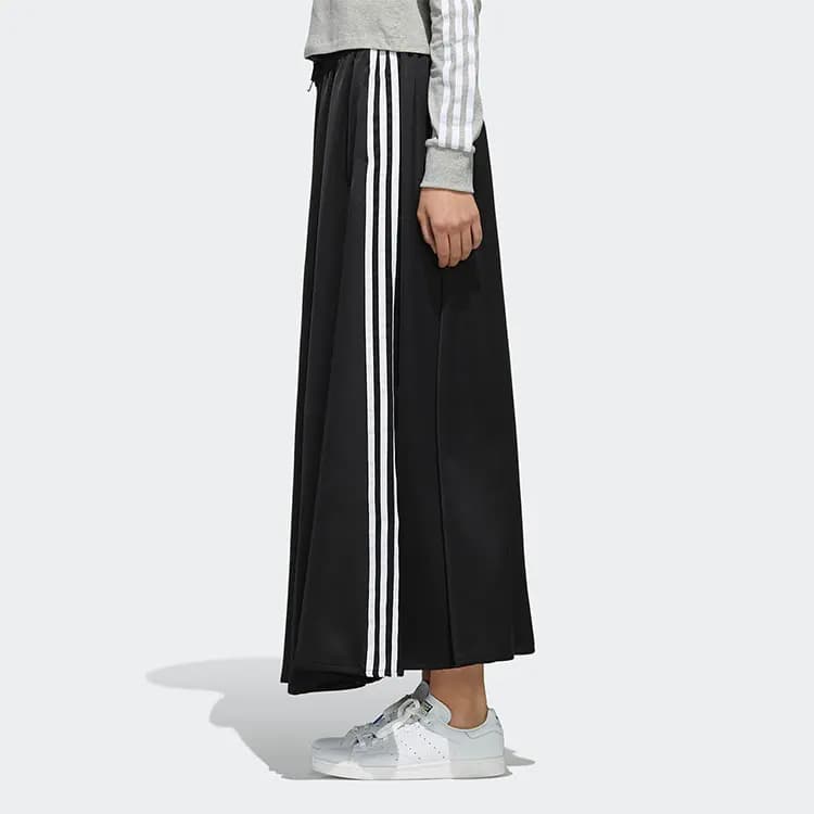adidas originals Women's Satin Long Skirt Black 6