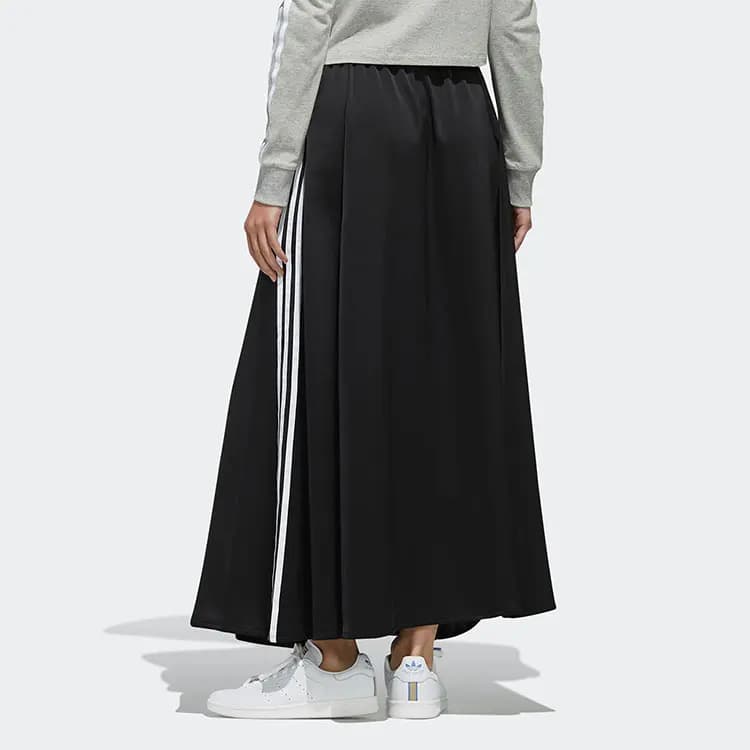 adidas originals Women's Satin Long Skirt Black 5