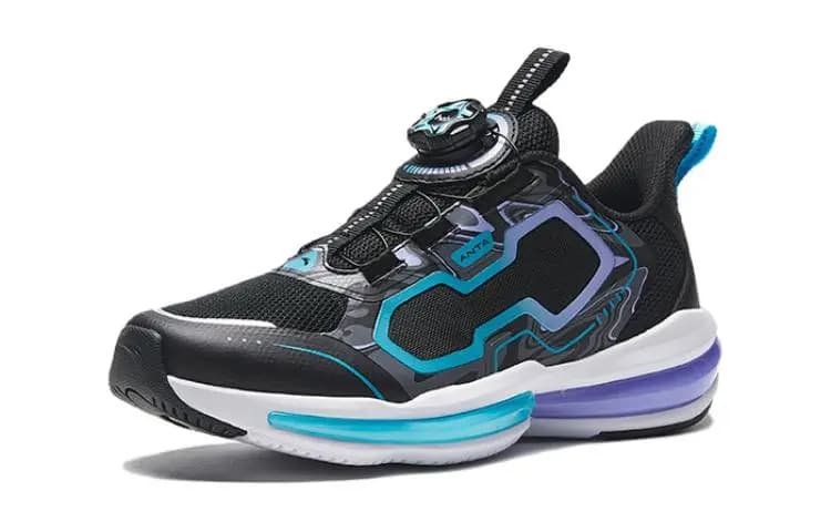 Antakids Lingyun Low-Top Uşaq Qaçış Ayaqqabısı Qara/Mavi/Bənövşəyi 2