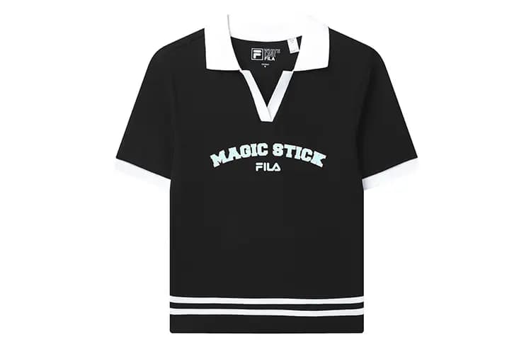 FILA X Magic Stick Qadın Polo Köynəyi Qara