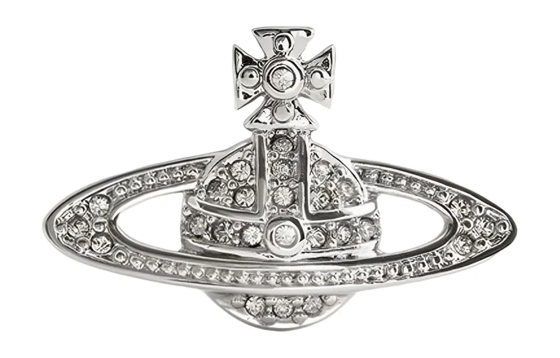 Vivienne Westwood Mini Bas Relief Clutch Pin Gümüşü