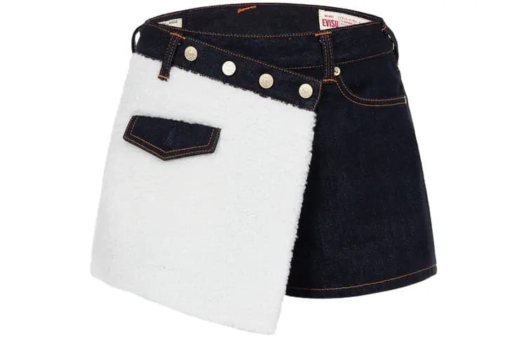 EVISU Denim Şort Qadın Mavi
