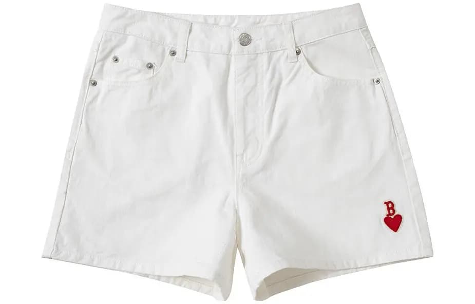 MLB SS23 Heart Heart Series Qadın Denim Şortu Ağ