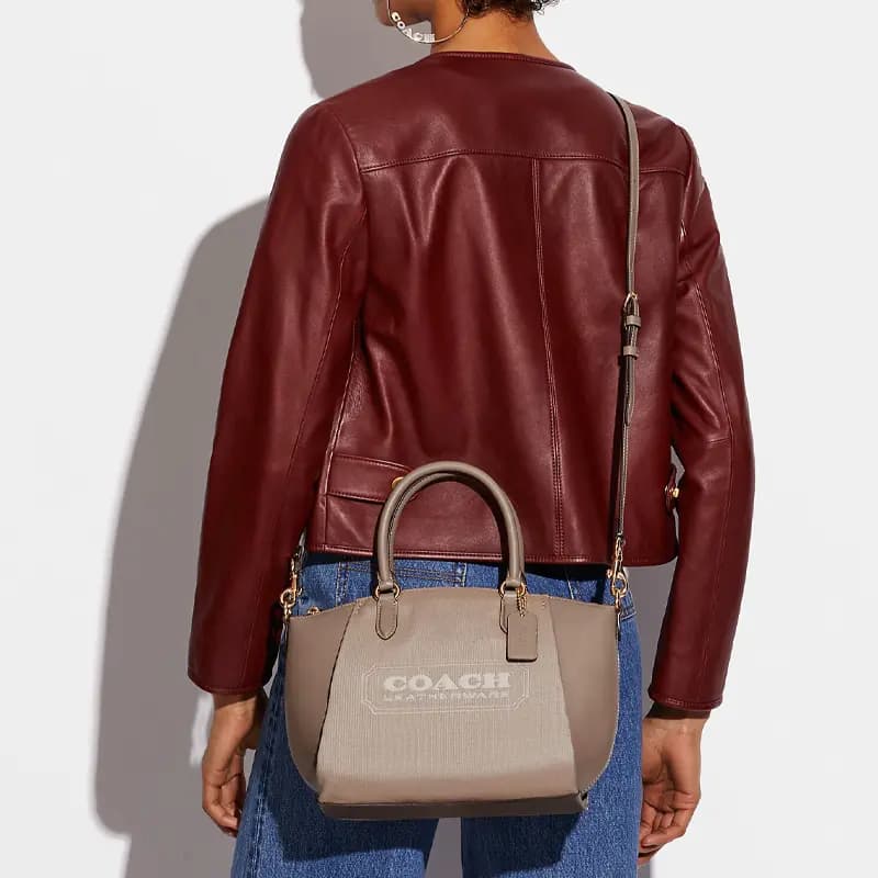 COACH Elise 25 Dəri Qadın Çantası Xaki 6