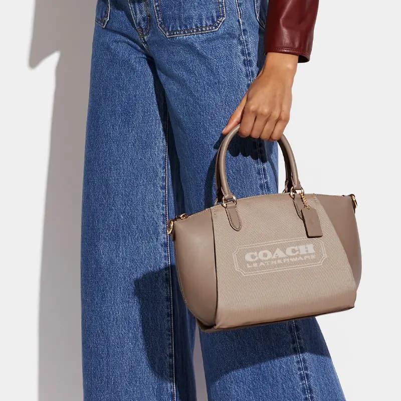 COACH Elise 25 Dəri Qadın Çantası Xaki 5