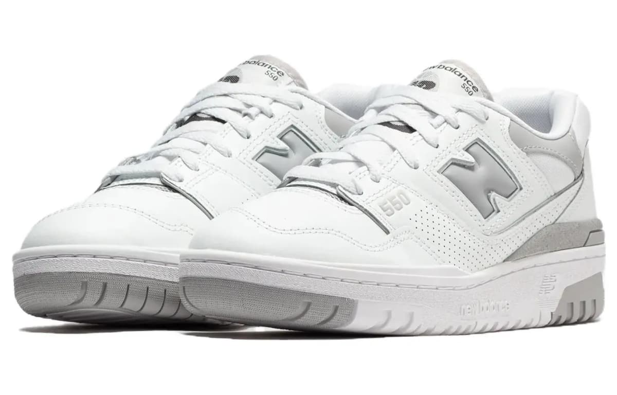 New Balance 550 Qadın Ayaqqabısı Ağ/Boz 9