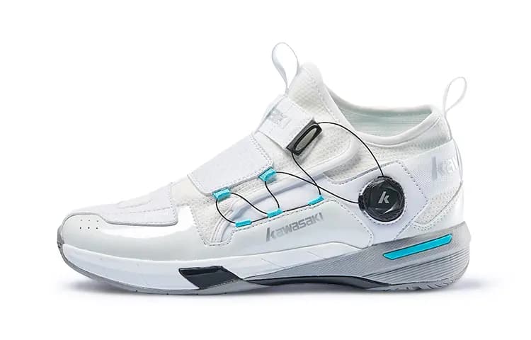 Kawasaki Traverse 2.0 Cushioning Wear Resistant Mid Top Badminton Shoes Unisex Gray Cyan Blue