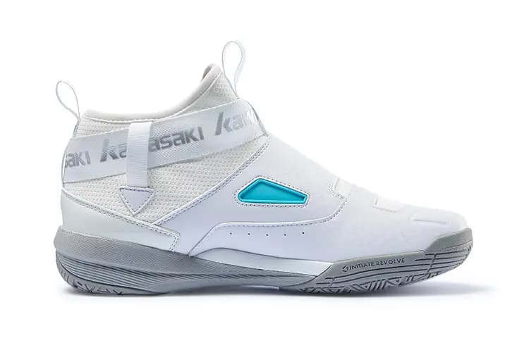 Kawasaki Traverse 2.0 Cushioning Wear Resistant Mid Top Badminton Shoes Unisex Gray Cyan Blue 2