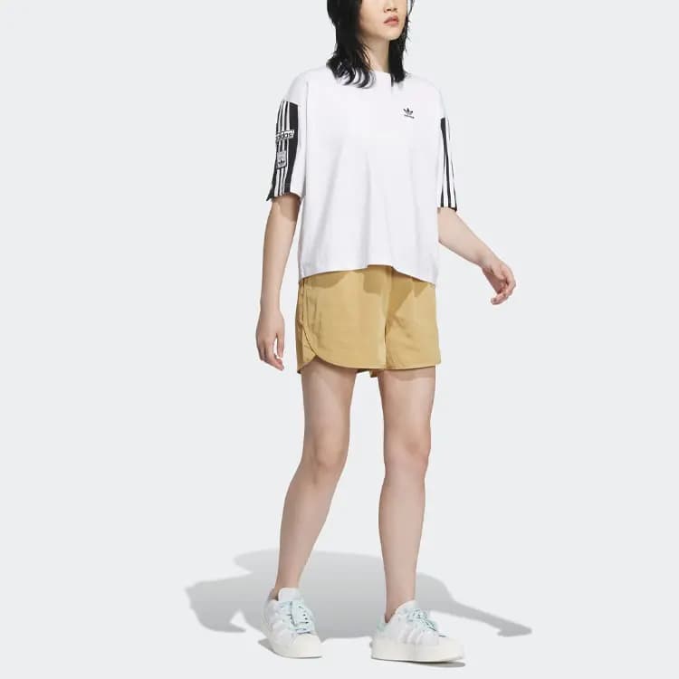 Adidas Originals Qadın İdman Şortu Açıq Qızılı/Ağ 4