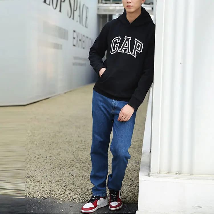 GAP Classic Straight-Leg Jeans Kişi Göy 3