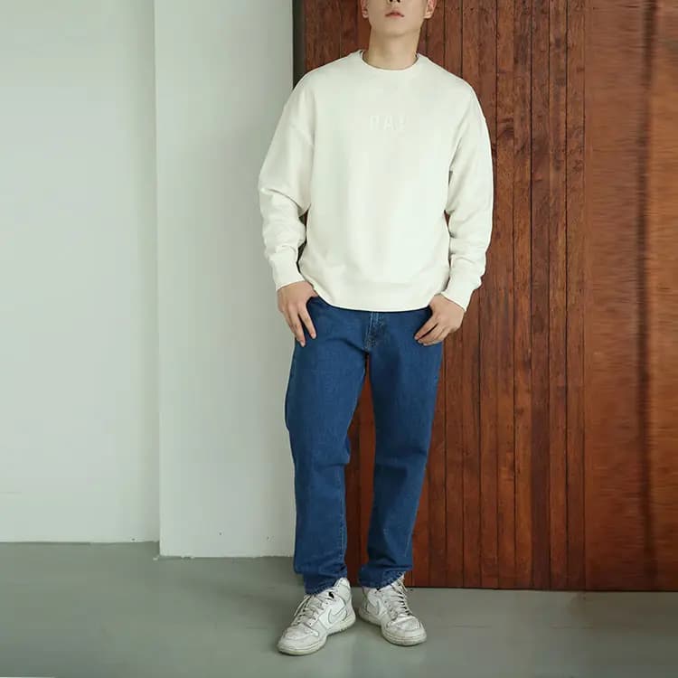 GAP Classic Straight-Leg Jeans Kişi Göy 2