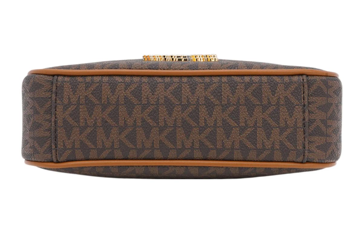 MICHAEL KORS Canvas With Leather Clutch Handbag, Shoulder Bag Women's Brown 4