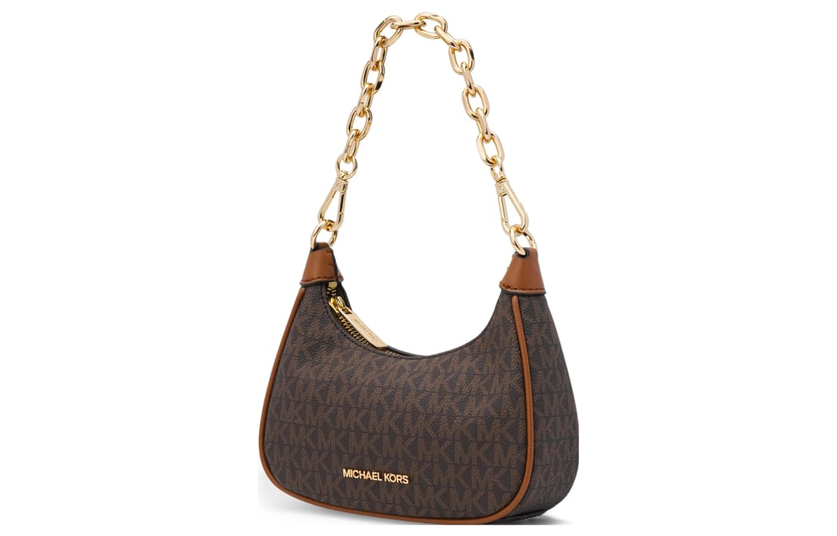 MICHAEL KORS Canvas With Leather Clutch Handbag, Shoulder Bag Women's Brown 2