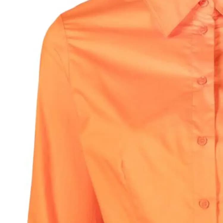 PINKO SS23 Solid Lace-Up Single-Breasted Long Sleeve Shirt Women's Orange 5