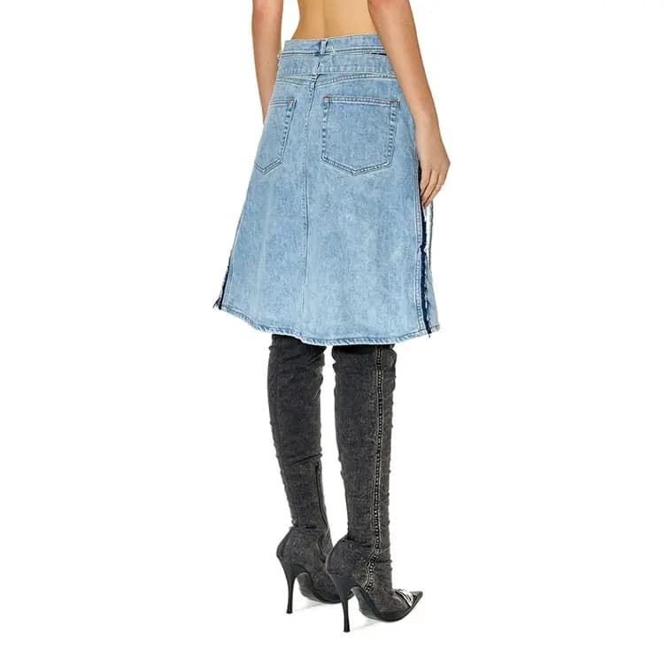 DIESEL De-Pendence-Mid Asimmetrik Denim Ətək 3