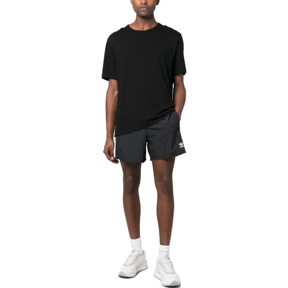 adidas Originals Trefoil Stripe Trefoil Sports Shorts Men's Black 2