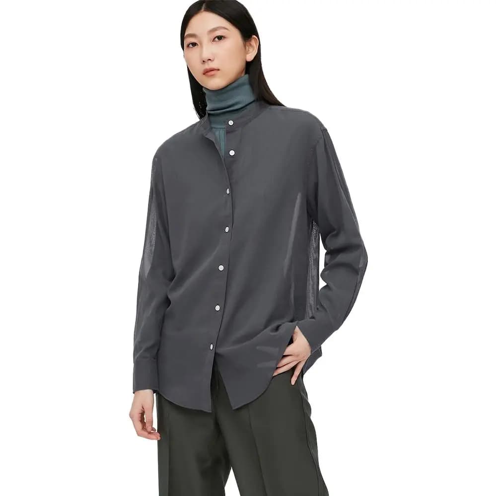 UNIQLO Qadın Köynəyi Tünd Boz 2
