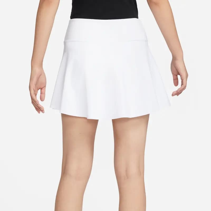 Nike Solid Color Logo Shorts Lined Tennis Skirt White 3