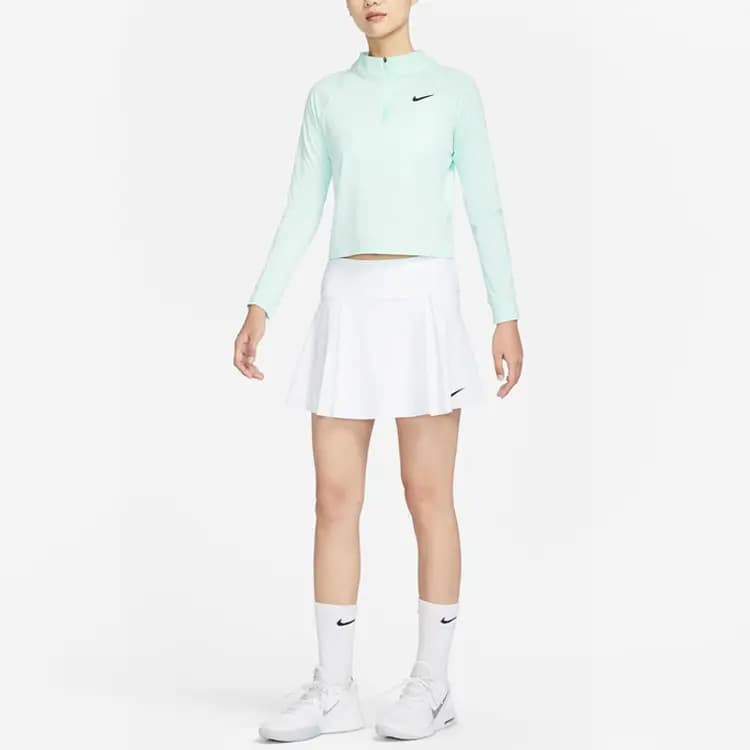 Nike Solid Color Logo Shorts Lined Tennis Skirt White 4