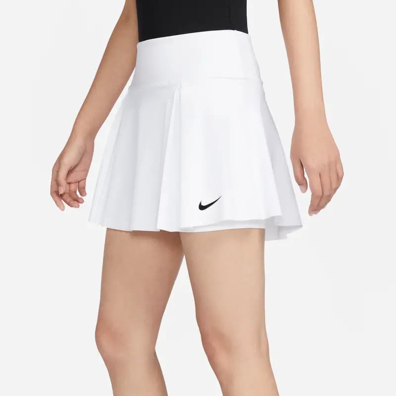 Nike Solid Color Logo Shorts Lined Tennis Skirt White 2