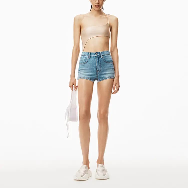 Alexander Wang Denim Shorts Women's Vintage Light Indigo 2