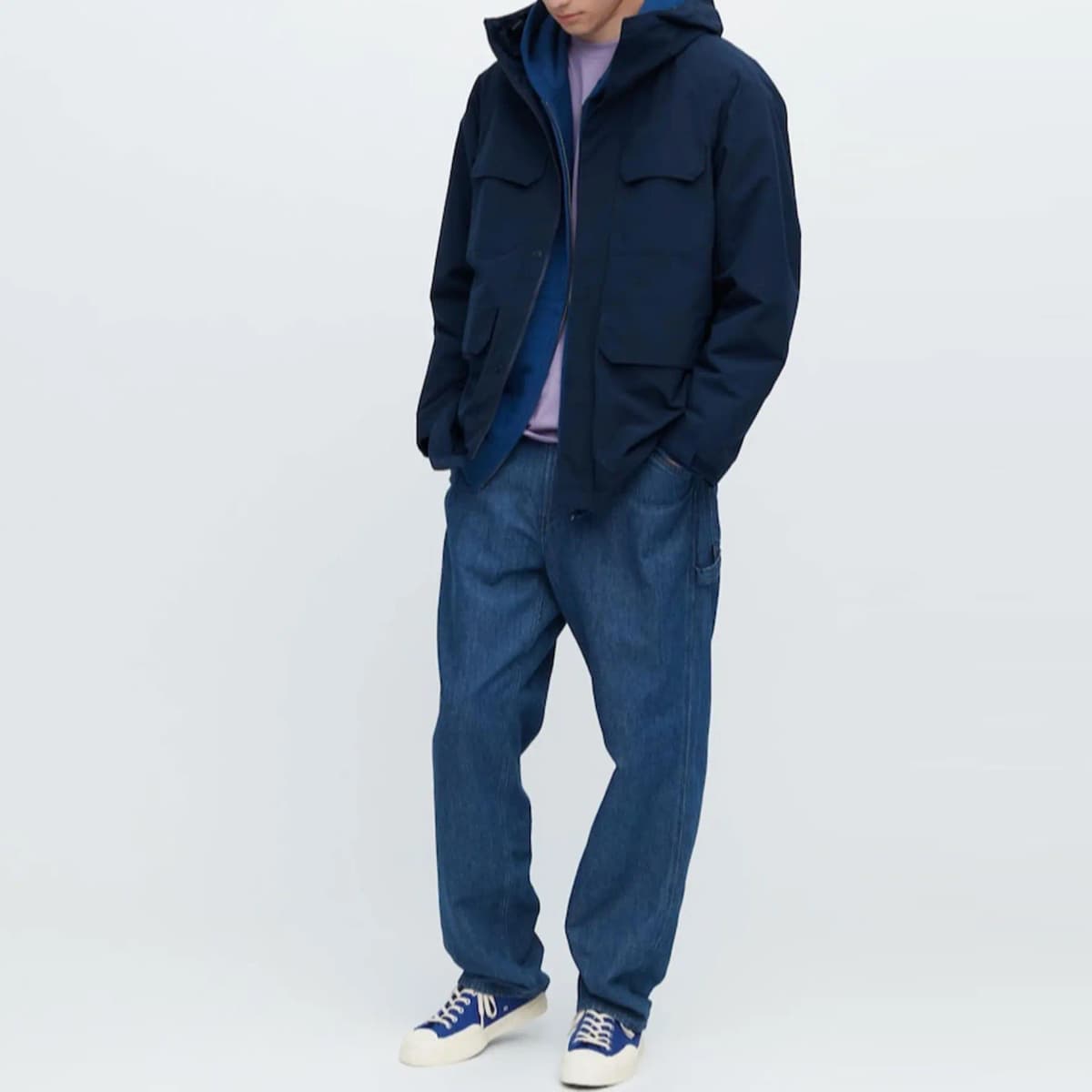 UNIQLO Küləkeçirməz Pencək Kişi Tünd Göy 2