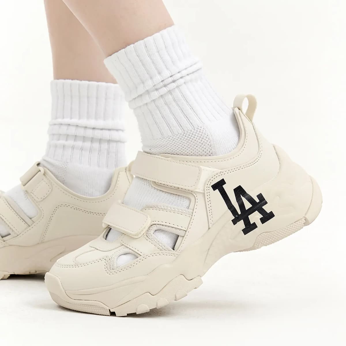 MLB Sandal Chunky Mask Wear-Resistant Sports Sandals Unisex Cream 9
