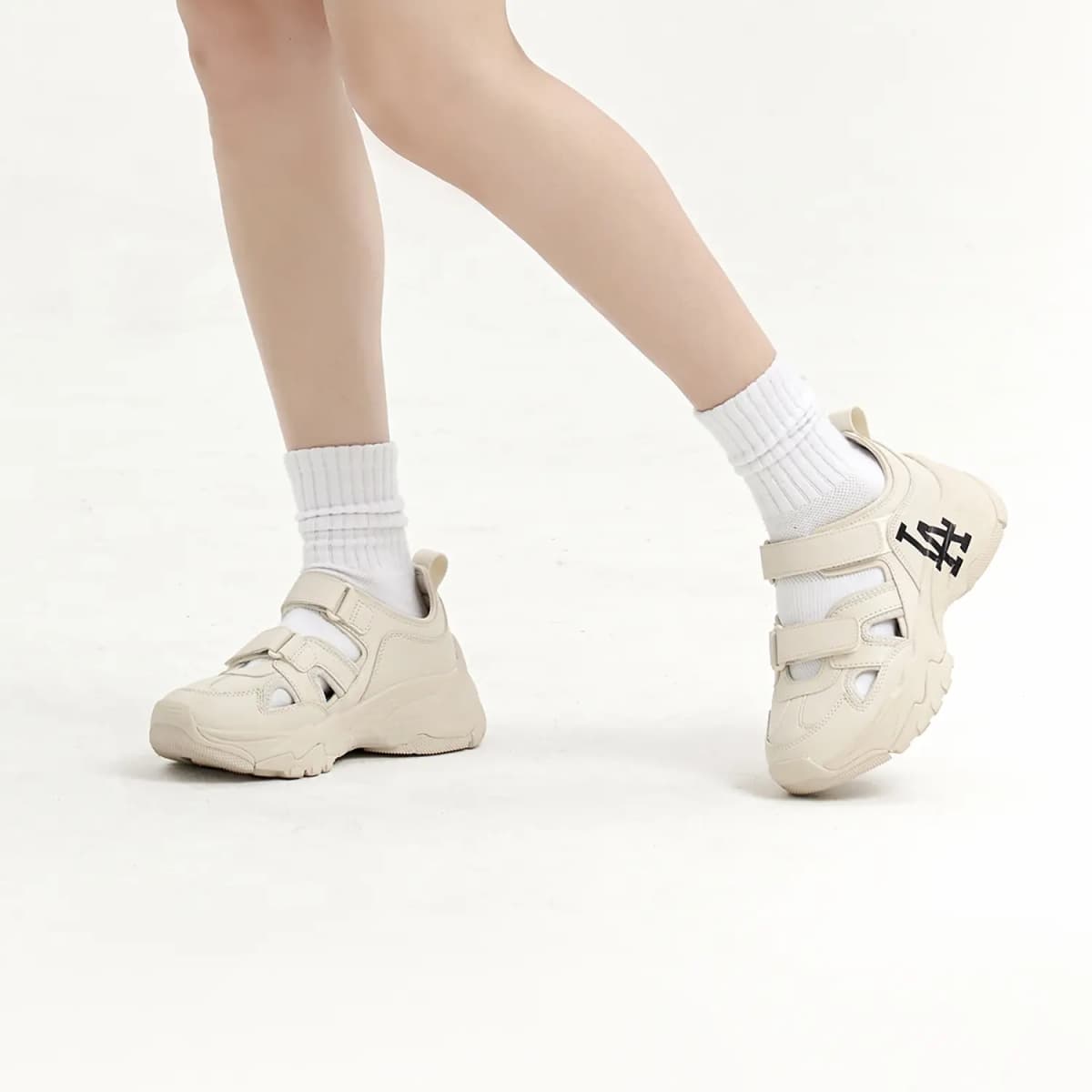 MLB Sandal Chunky Mask Wear-Resistant Sports Sandals Unisex Cream 8
