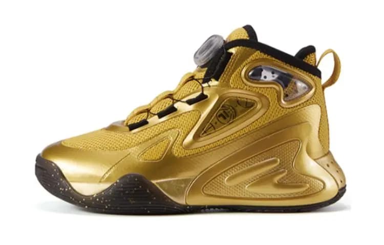 FILA KIDS BOA Anti Slip Wear Resistant High Top Children's Basketball Shoes Gold Teenagers