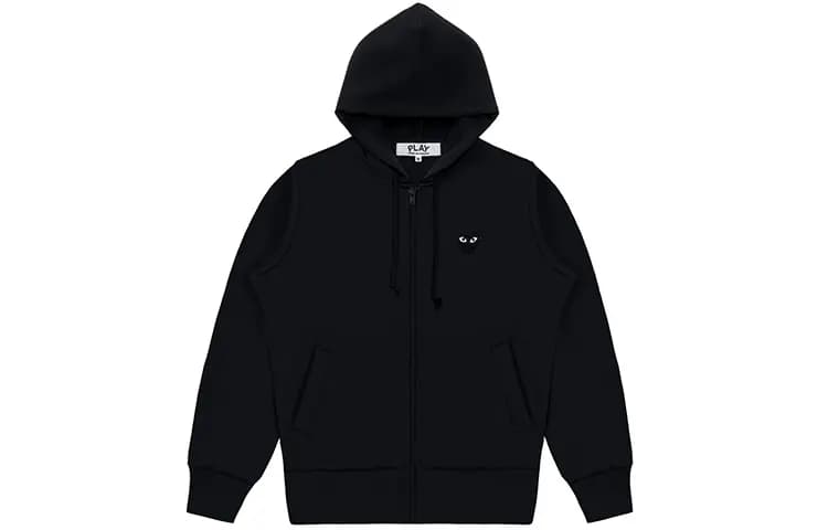 CDG Play Black Heart Logo Qadın Jiletli Huddi Qara