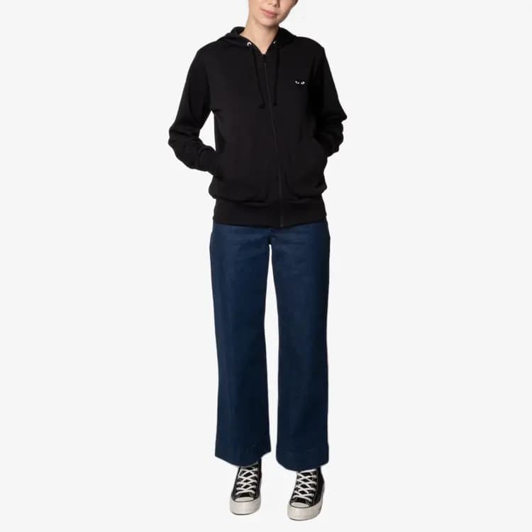 CDG Play Black Heart Logo Qadın Jiletli Huddi Qara 4