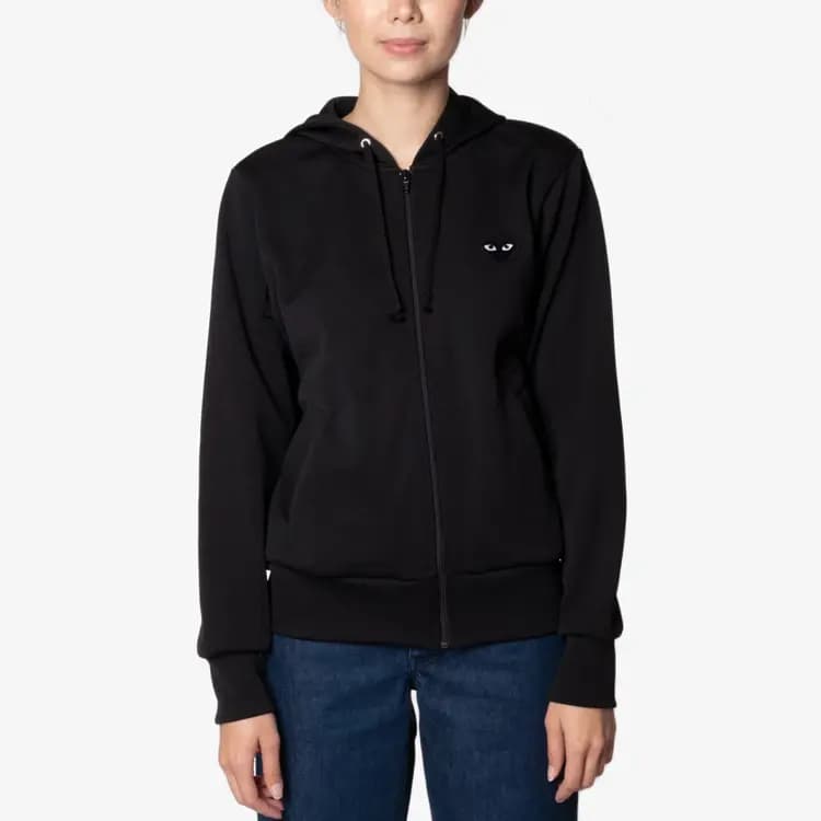 CDG Play Black Heart Logo Qadın Jiletli Huddi Qara 3