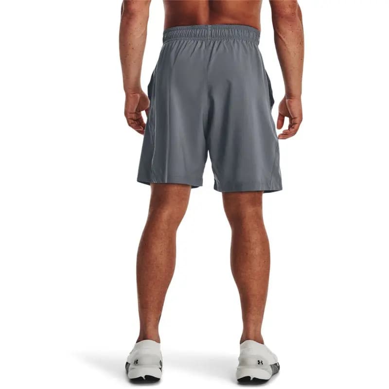 Under Armour Logo Print Elastic Waist Woven Training Athletic Shorts Men's Gray 4