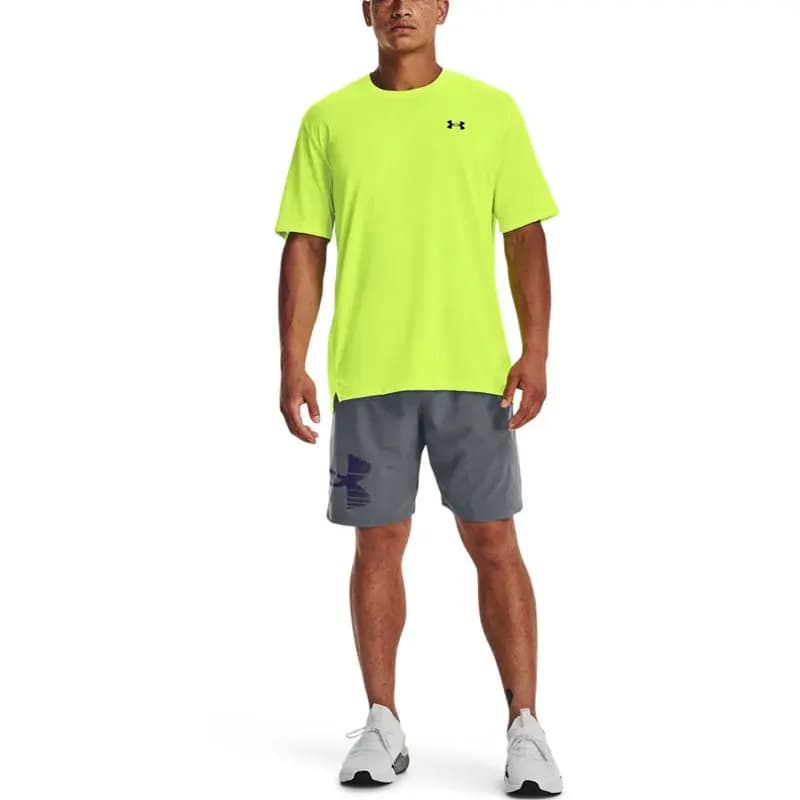 Under Armour Logo Print Elastic Waist Woven Training Athletic Shorts Men's Gray 5