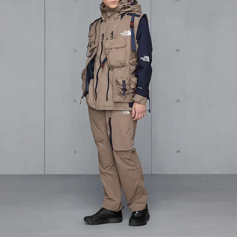 THE NORTH FACE Urban Exploration Logo Embroidery Multi-Pocket Vest Men's Khaki 5