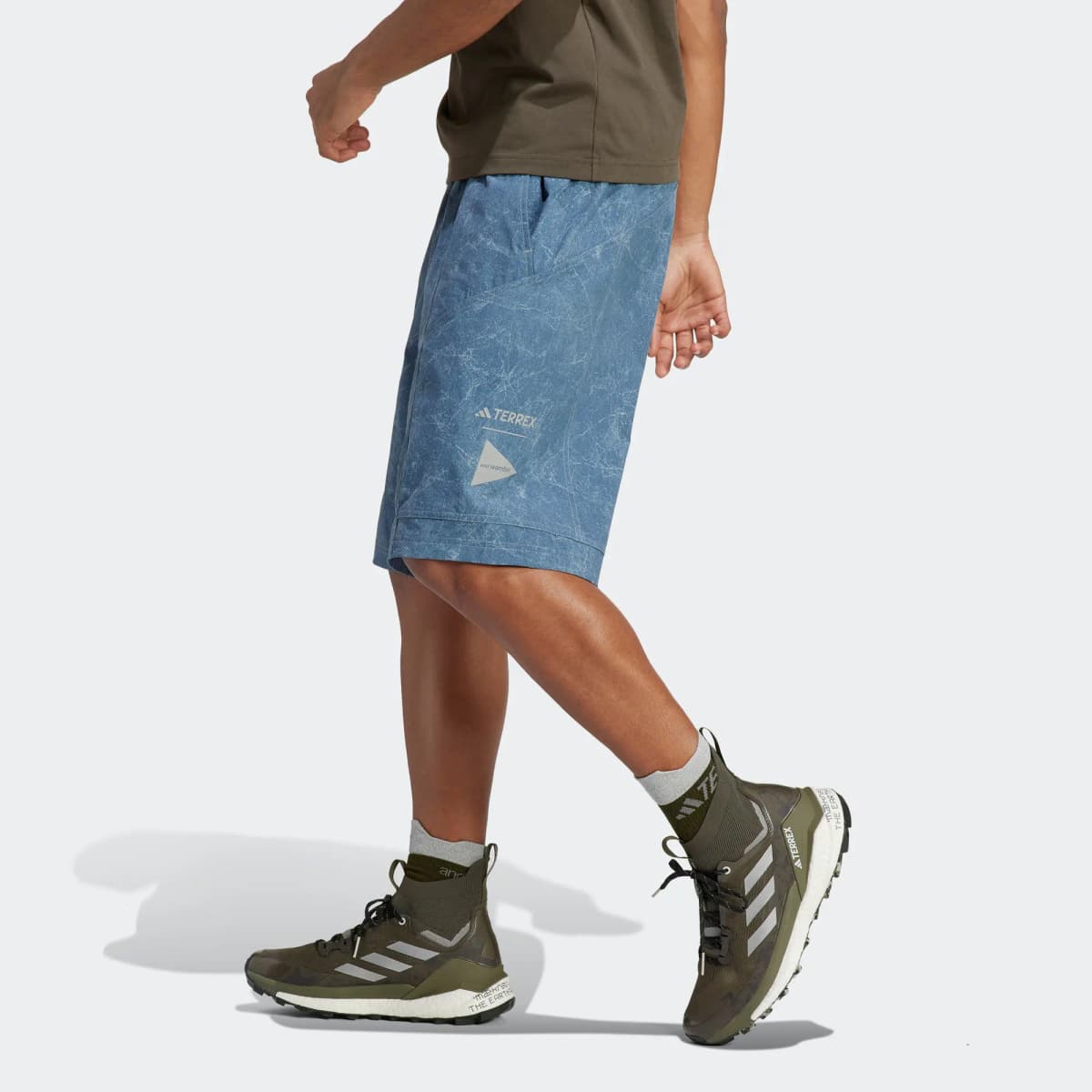 And Wander X Adidas TERREX X And Wander Sports Shorts Men Wonder Asphalt Gray 5