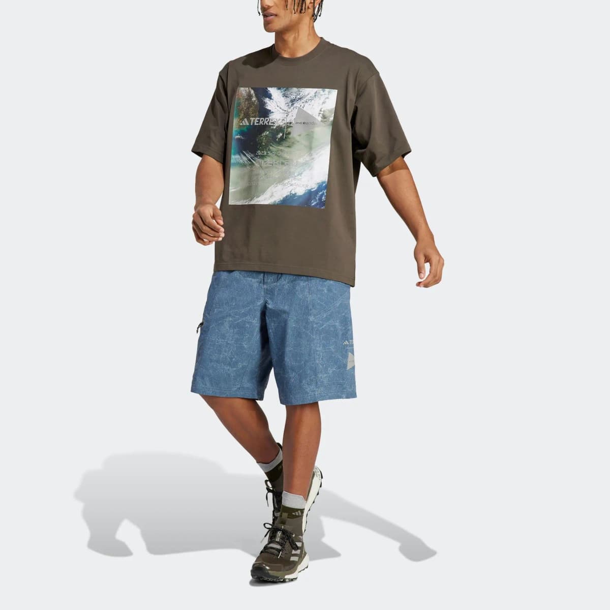 And Wander X Adidas TERREX X And Wander Sports Shorts Men Wonder Asphalt Gray 2